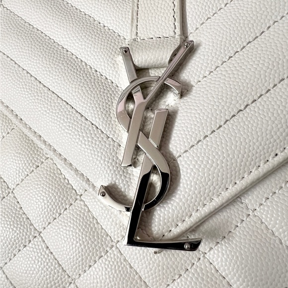 YSL Yves Saint Laurent Envelope Quilted Grain Shoulder Bag Crossbody Purse - Picture 7 of 8